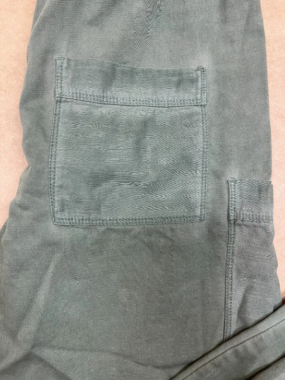 Zara Premium Denim Collection Cargo Pocket Jogger Size Small Army Green NEW NWT